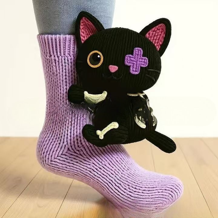 Plush Crochet Animal Cute Socks