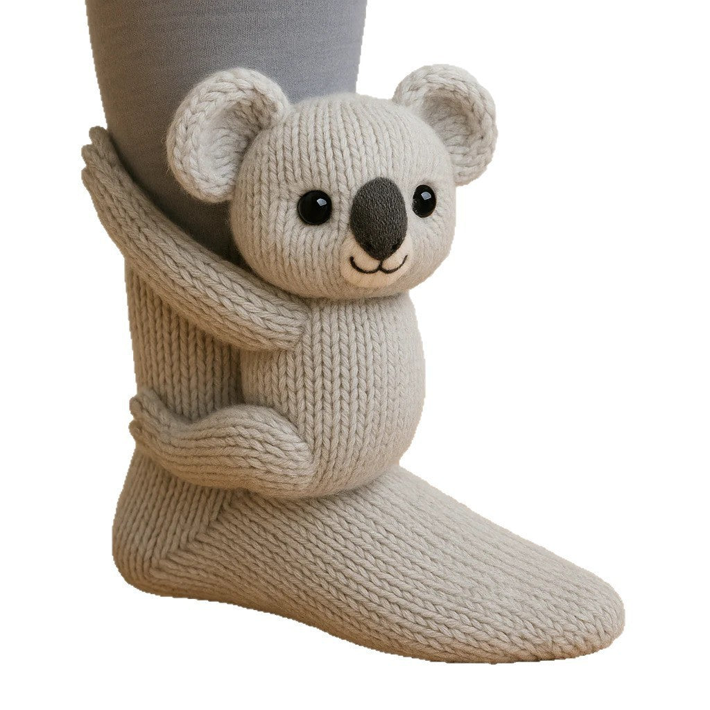 Plush Crochet Animal Cute Socks