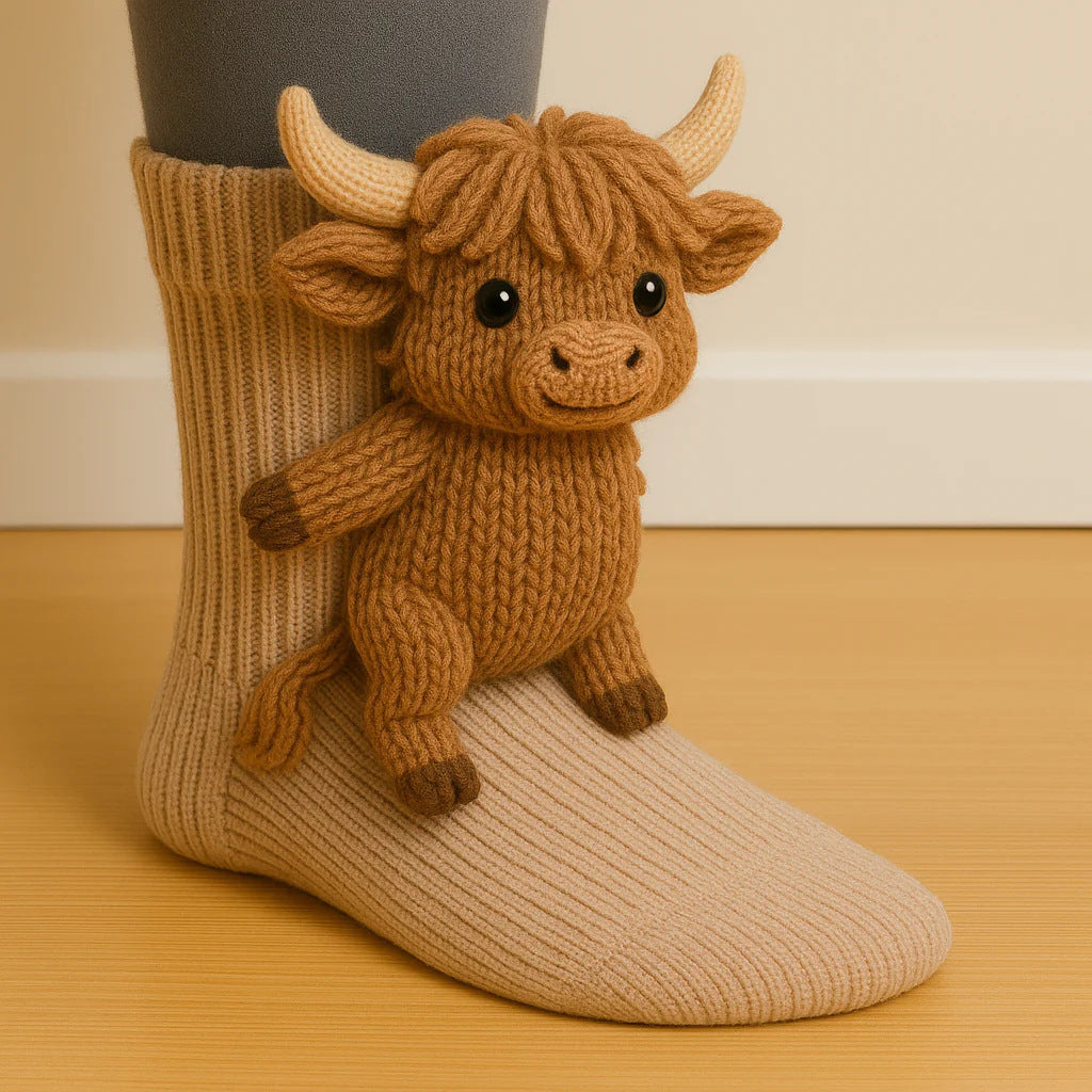 Plush Crochet Animal Cute Socks